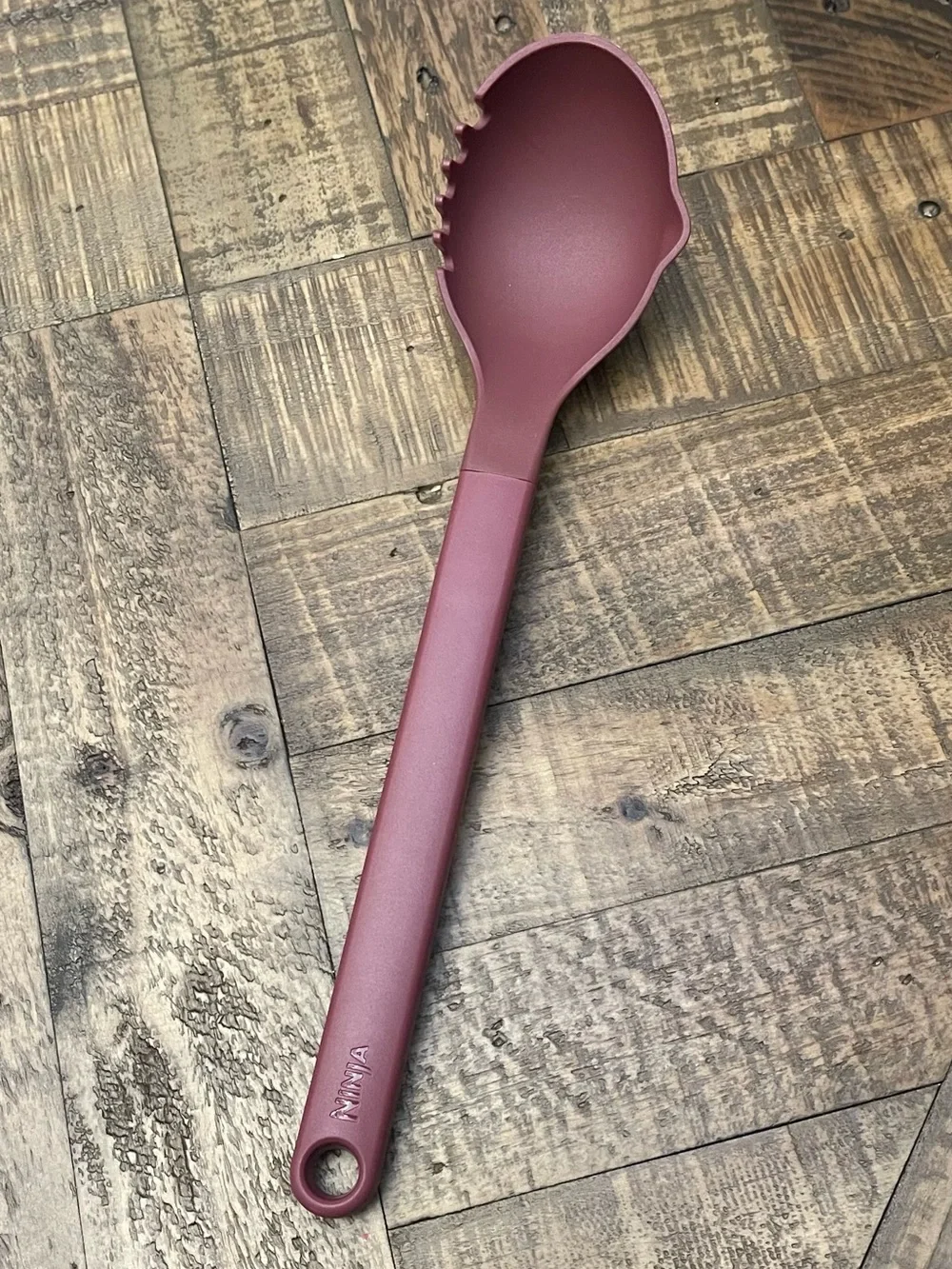 Ninja Possible Pot Spoon in red, designed for nonstick cookware